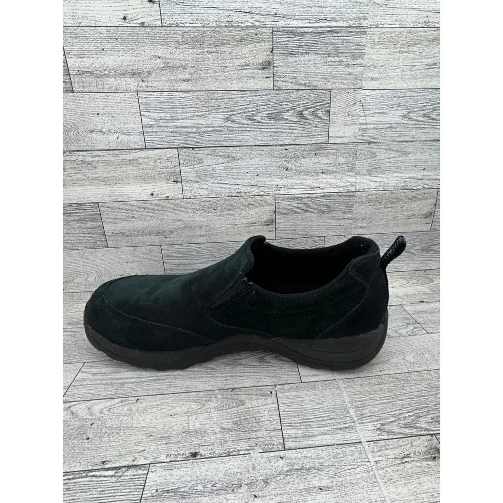 LL Bean Mens Comfort Mocs‎ Black Suede Slip On Shoes 254540 Size 10 Medium